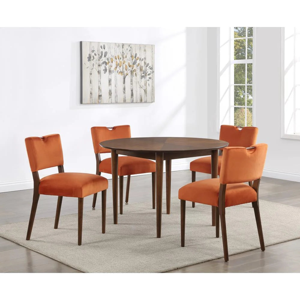 Burnt Orange Velvet 5-Piece Dining Set C51396