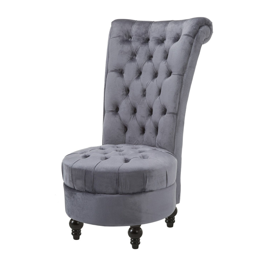 Gray Tufted Velvet Accent Chair E287223