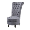 Gray Tufted Velvet Accent Chair E287223