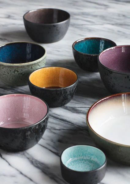 Stoneware Bowl 10cm Black/Dark Blue I4383