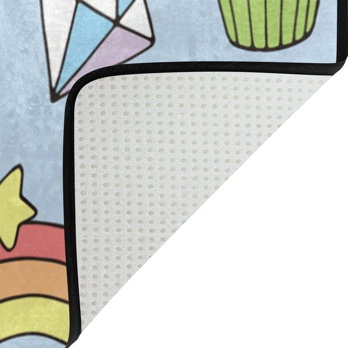 Cartoon Unicorn Lightweight Carpet Mats, 6'8" x 4'10" Area Rug T9341