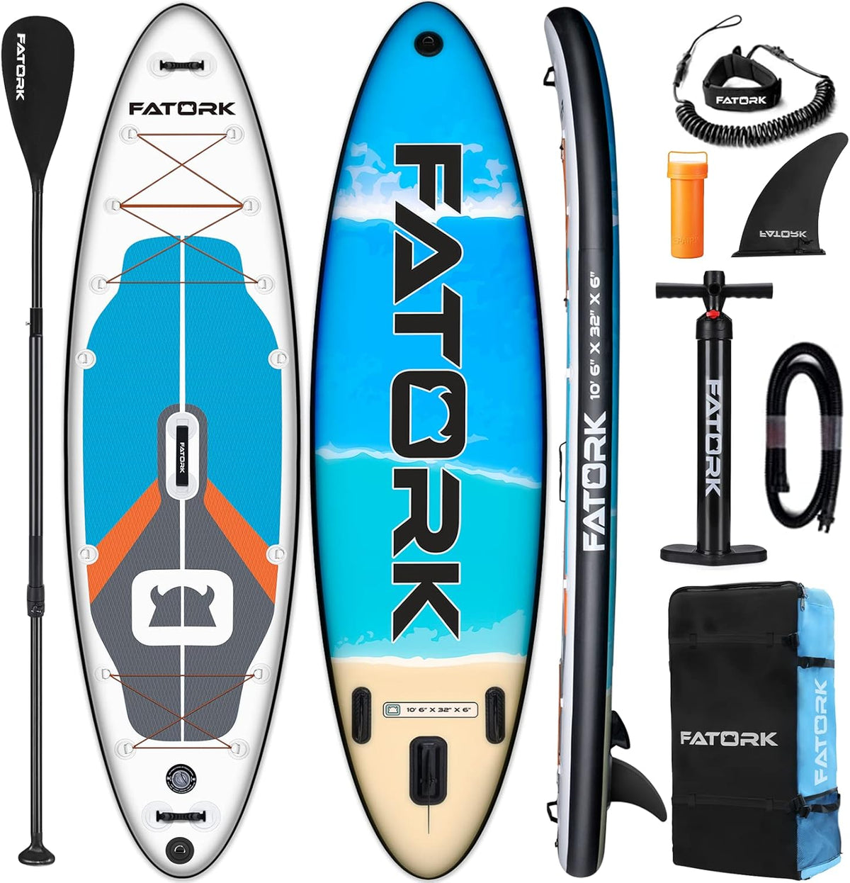 10'6"x32"x6" Inflatable Stand Up Paddleboard with Accessories Z960050