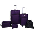 Purple Polyester Softside Luggage Set, 5 Piece Set K37923