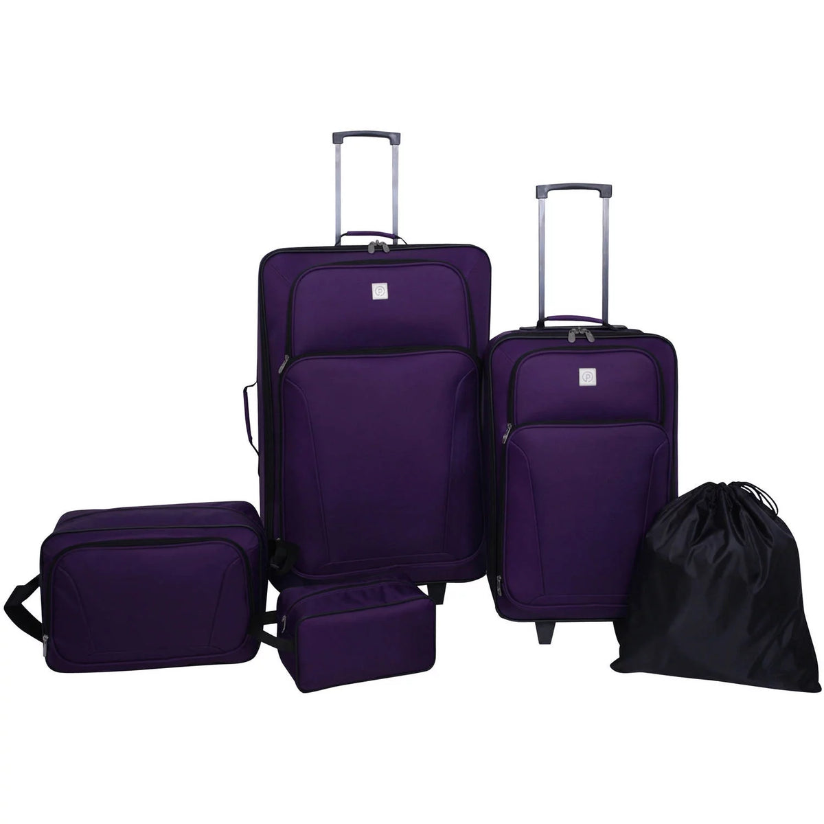 Purple Polyester Softside Luggage Set, 5 Piece Set K37923