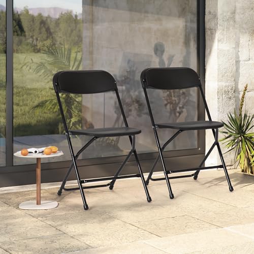 Black 10 Pack Plastic Folding Chair 350 LB Weight Capacity N536388