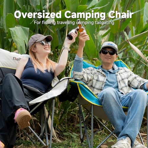 Oversized Heavy Duty Folding Camping Chair with Cup Holders and Carry Bag L4592