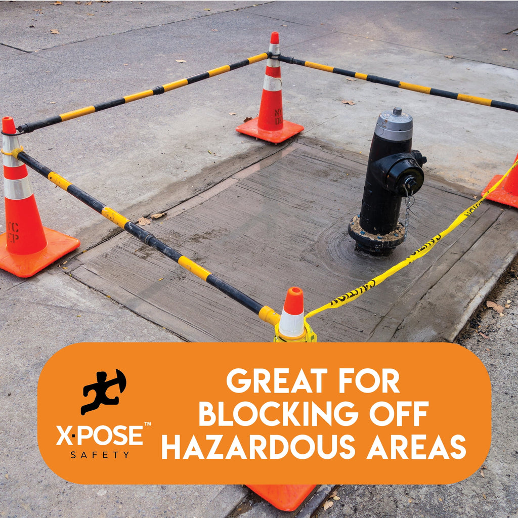 Yellow and Black Retractable Safety Barrier Barricade I3290