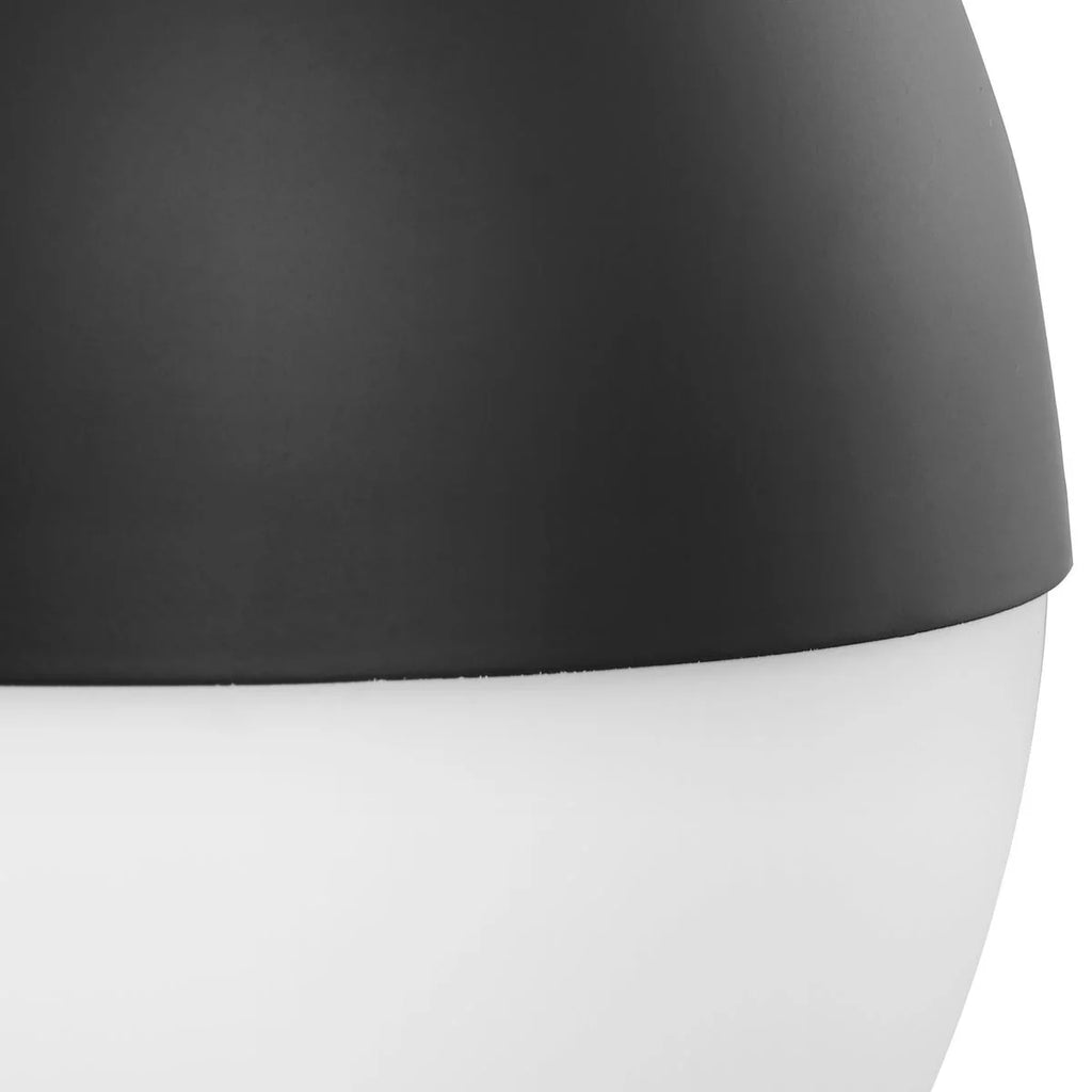 One-Light Matte Black Opal Glass Pendant Light D292573