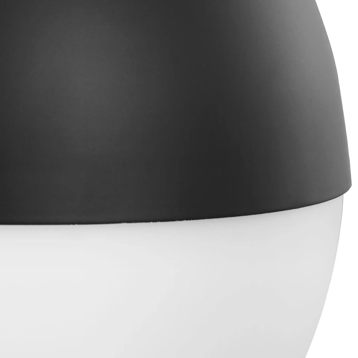 One-Light Matte Black Opal Glass Pendant Light D292573