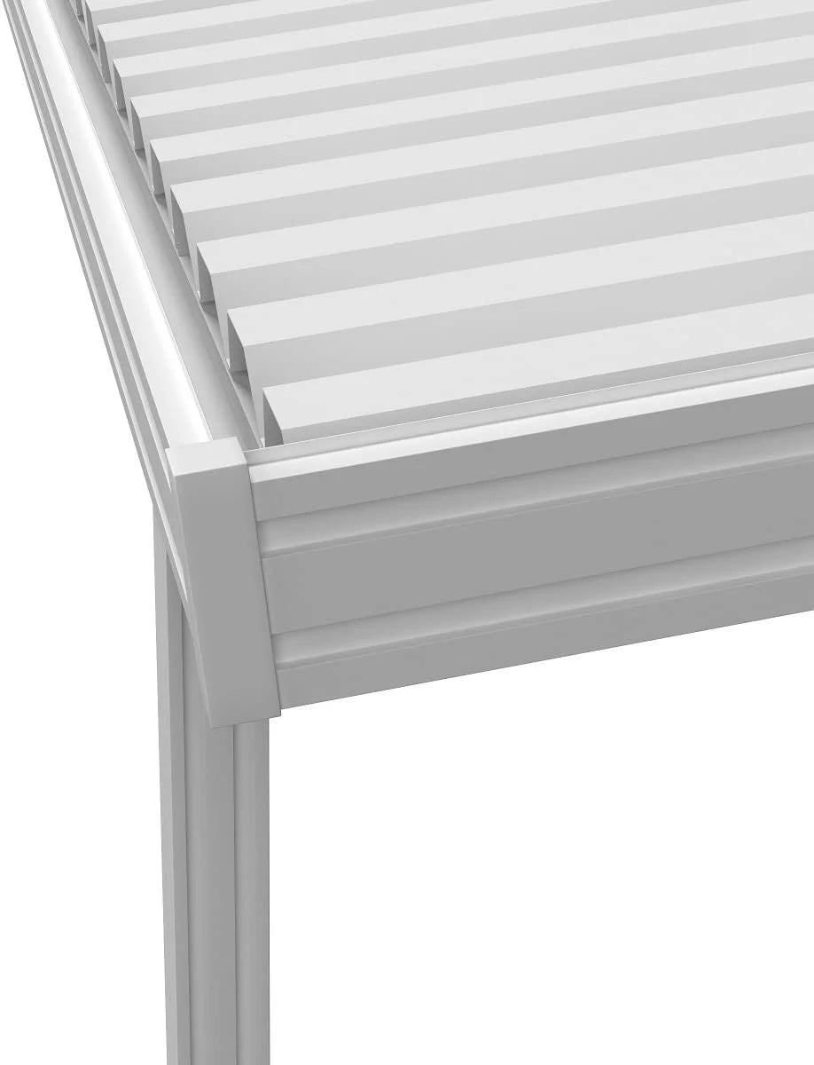 White Aluminum Patio Cover with 4 Posts F614