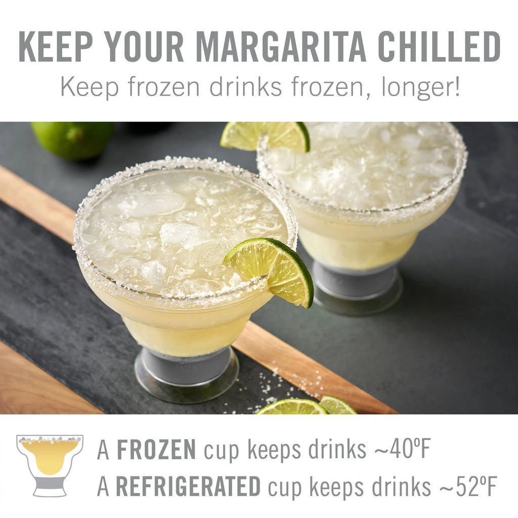 Grey Double Wall Plastic Margarita Glasses Set of 4 X7029
