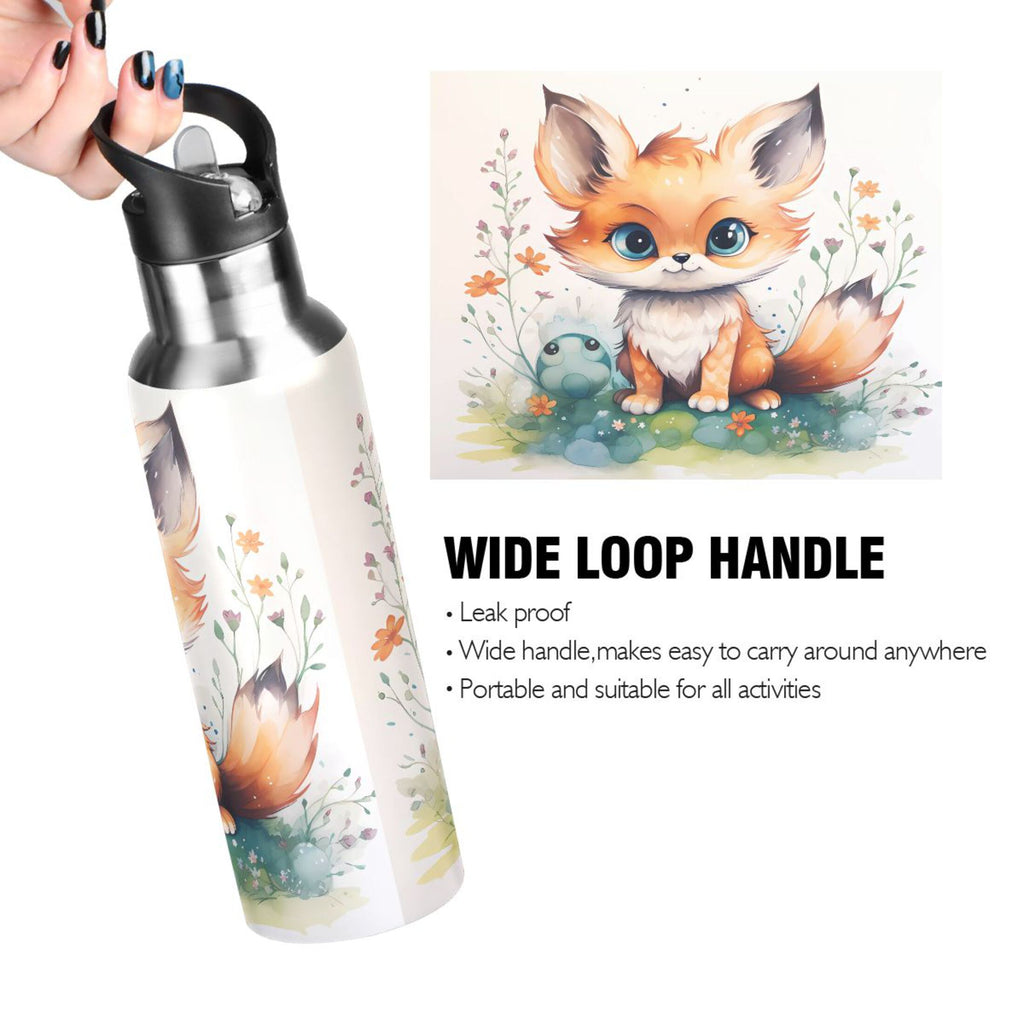 Stainless Steel Insulated Thermos Vacuum Flask Water Bottle with Straw Lid G745