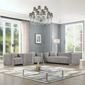 3-PC Velvet Sofa and 2 Armchairs Set Light Gray S12720