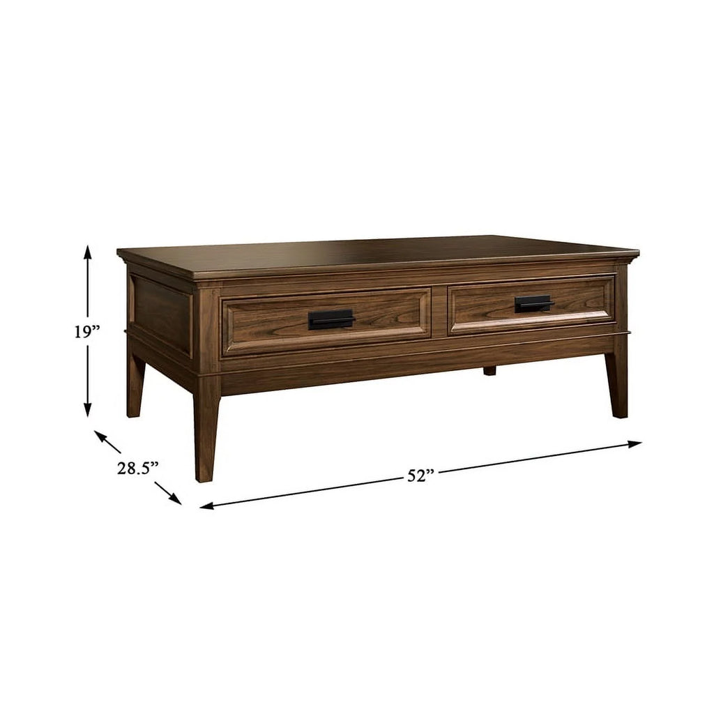 Brown Cherry 2 Drawer Wood Coffee Table D852592