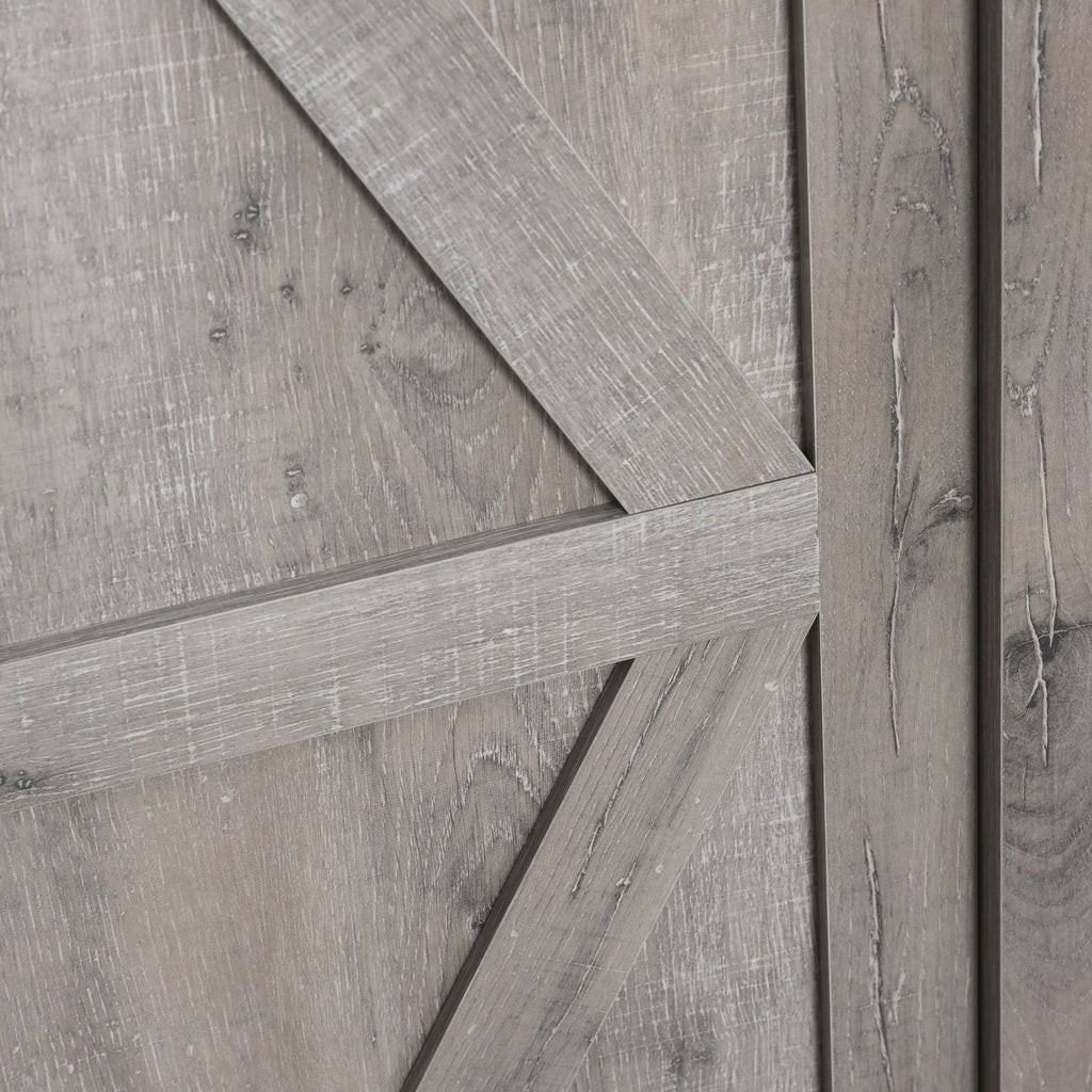 Rustic 3-Tier Storage Cabinet with Barn Door D147188