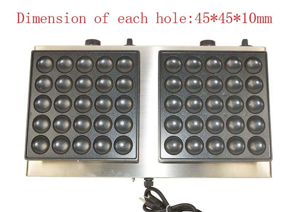 50Holes Commercial Electric Mini Dutch Pancake Waffle Maker T325