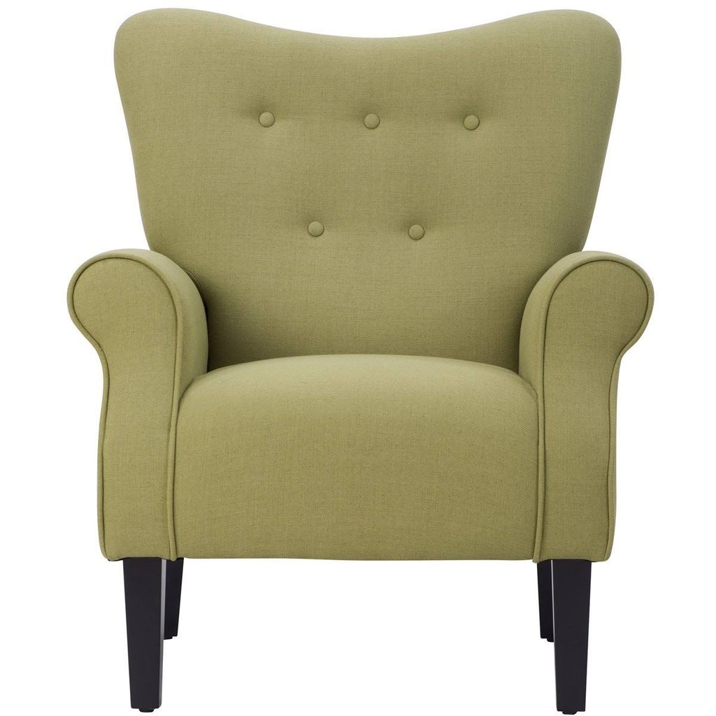 Blue Wing Back Accent Chair with Wooden Legs A863