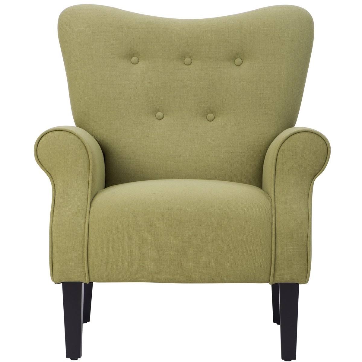 Blue Wing Back Accent Chair with Wooden Legs A863