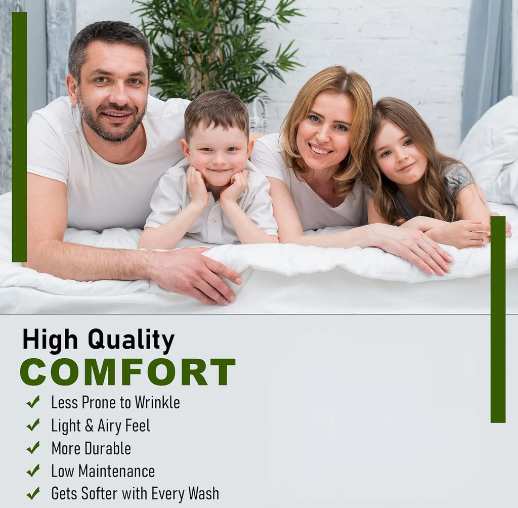 Split King 100% Cotton Percale 5-Piece Deep Pocket Sheet Set U215