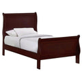 Twin Size Panel Bed Cherry Brown Finish E987356