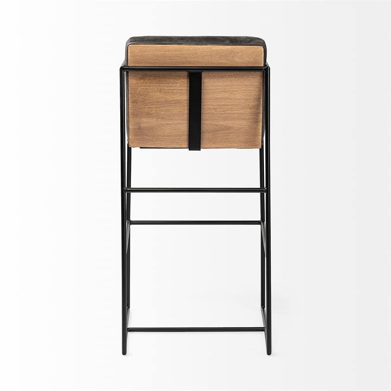 Black Leather Bar Stool V8532