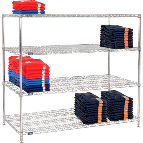 Chrome Wire Shelving Starter 60x22W x 30x22D x 63x22H E32216