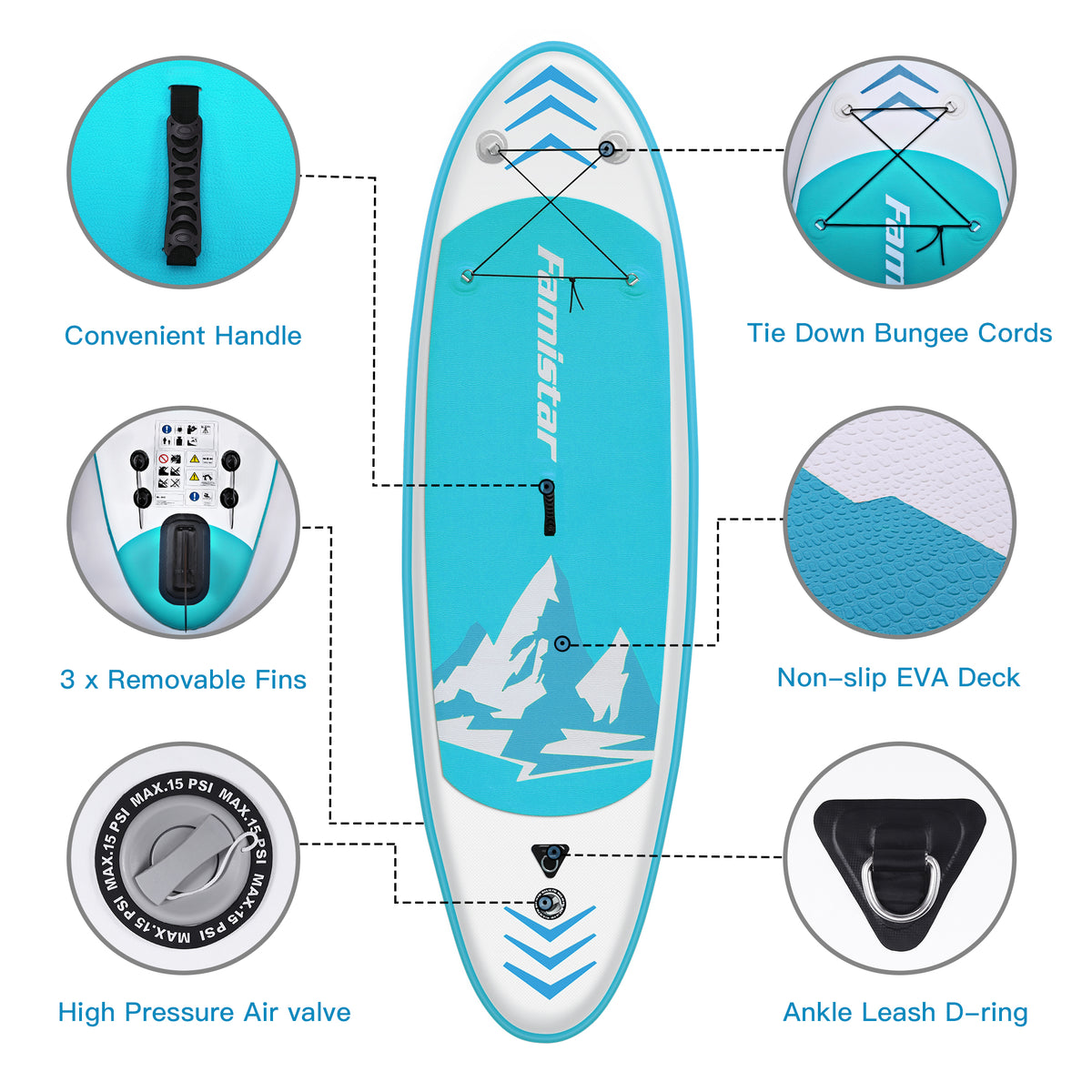 10' Inflatable Stand Up Paddle Board with Adjustable Paddle, Pump & Carrying Backpack B138