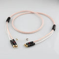 2RCA to 2RCA Grounding Y Plug Audio Phono Tonearm Cable 1m N859