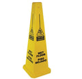 CAUTION Wet Floor Sign, Four Sided, Spanish/English, 36x22, Pkg QTY 5 K959