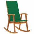 Green Cushioned Acacia Wood Rocking Chair J28783