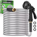 50ft Heavy Duty Stainless Steel Garden Hose with 10 Nozzles G17231