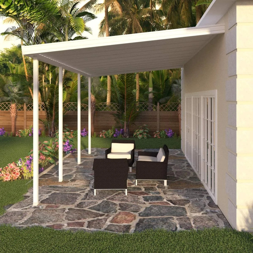 White Aluminum Patio Cover with 4 Posts F614