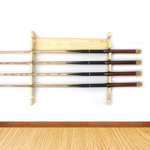Wall-Mounted Billiard Cue Rack Holds 6 Cues Brown Z8014