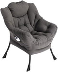 Gray Fabric High Back Lounge Chair with Armrests and Side Pocket C165598