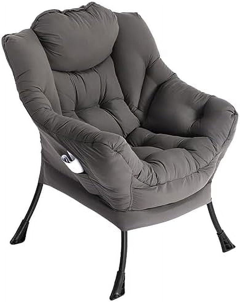 Gray Fabric High Back Lounge Chair with Armrests and Side Pocket C165598