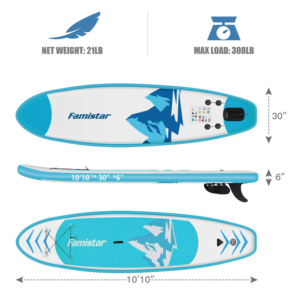 10' Inflatable Stand Up Paddle Board with Adjustable Paddle, Pump & Carrying Backpack B138