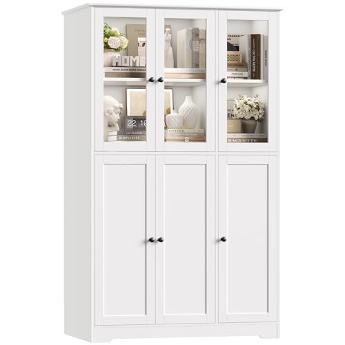 Grey 69" Tall Bookshelf with Storage Cabinet L4913