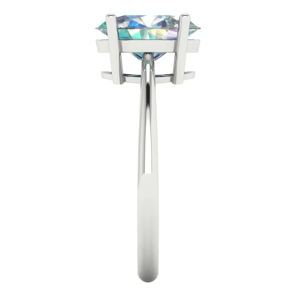 18K White Gold Solitaire Ring Z7625