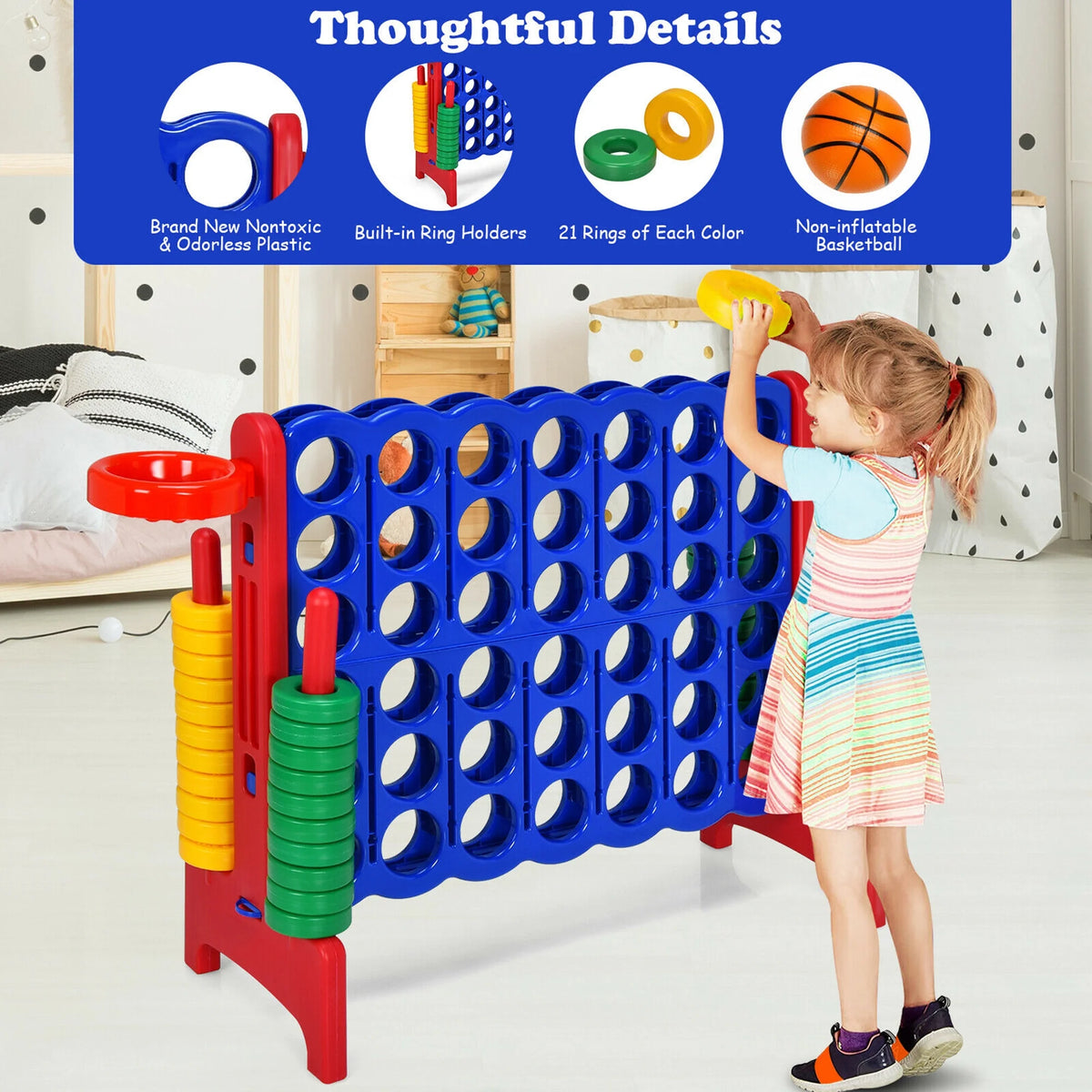 Giant Game Set Basketball Hoop & Ring Game W3148
