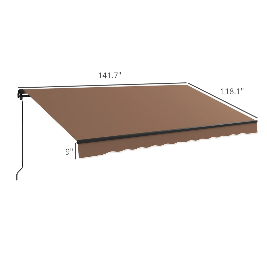 Coffee Patio Retractable Awning Sunshade Shelter C20191