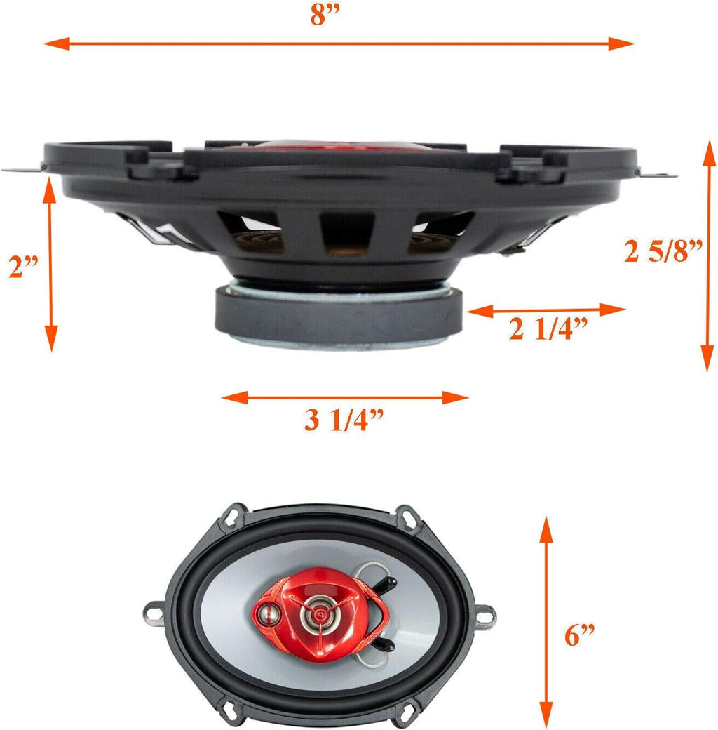 3-Way 700 Watts Coaxial Car Speakers Pack of 2 F768974