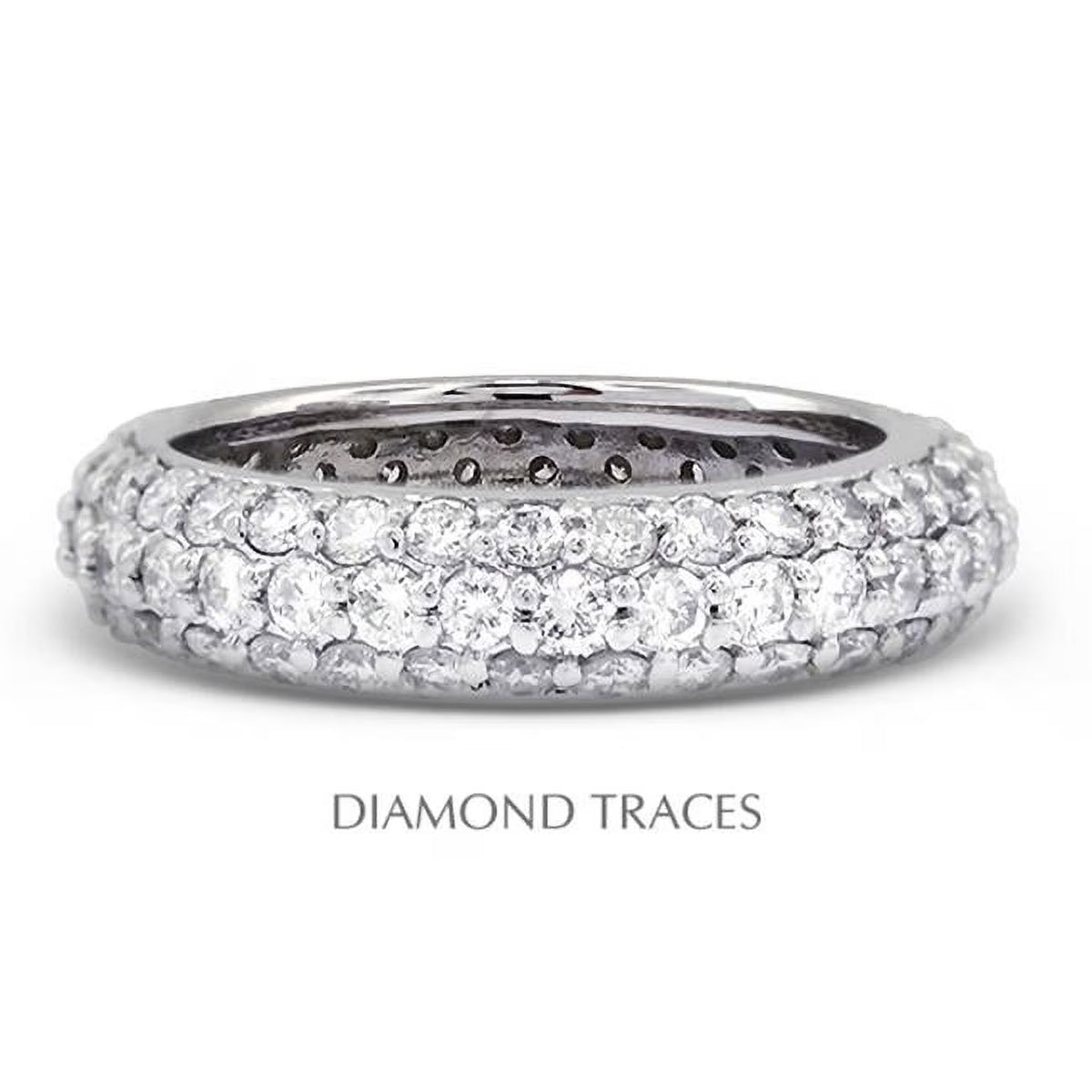 14K White Gold Three Row Diamond Eternity Ring J108787
