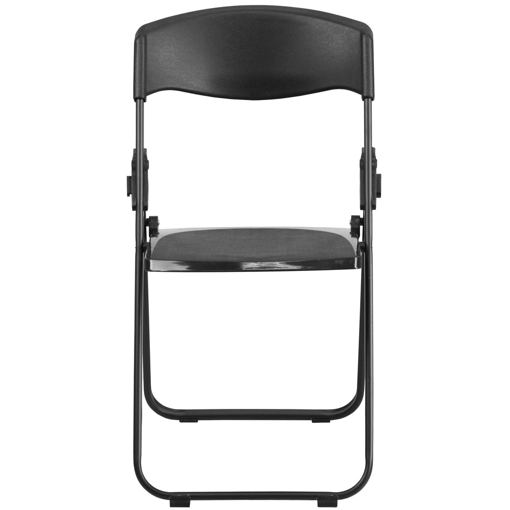 2 Pack Heavy Duty Black Plastic Folding Chair S624091
