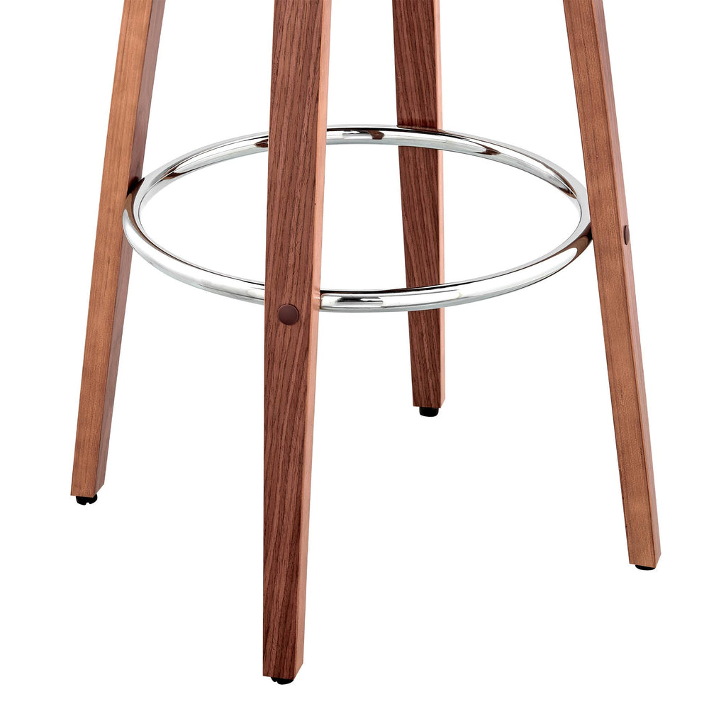 Cream and Brown 26 inch Leatherette Barstool with Cut Out Back O898180