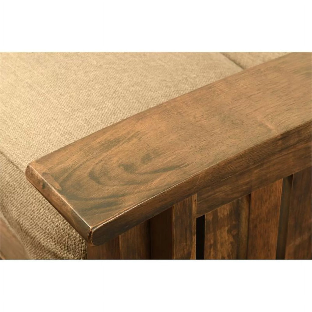 Queen Size Wood Futon with Mattress Y2871